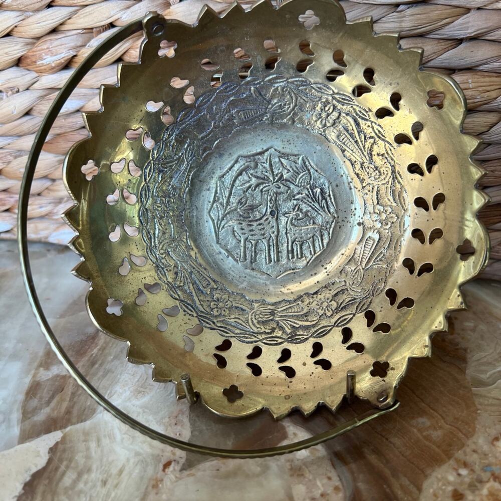 Brass Handled Basket: Made in India